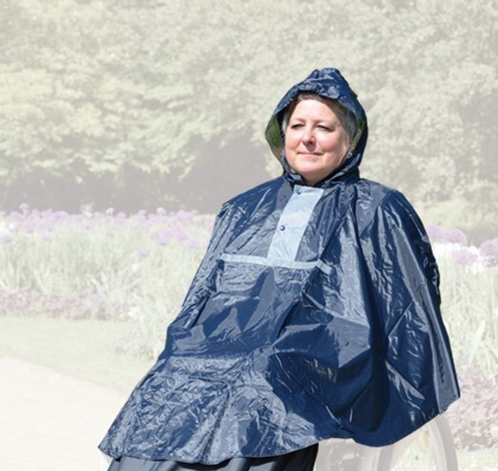 Regenponcho B dunkelblau Polyester Gewebe