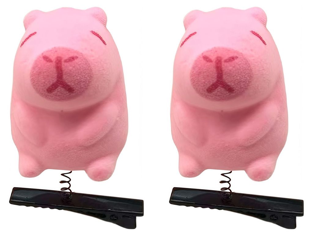 1/2/5 Stück Haarnadeln mit beflocktem Cartoon-Motiv (Capibara-Küken/Ente) – Frühlingsdeko aus Metall – Dekorative Haarspangen für Feiertage...