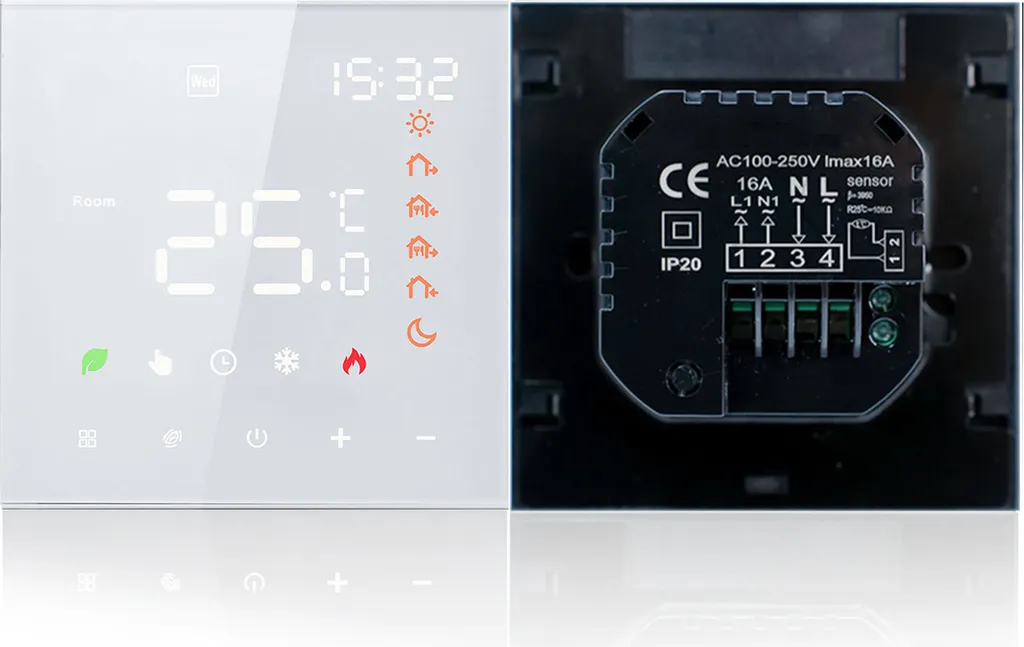 Thermostat d'ambiance 16A programmable avec écran LCD tactile pour sol - 3