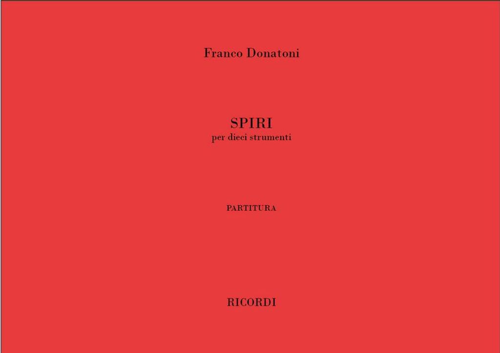 Spiri per dieci strumenti partitura (Großformat)