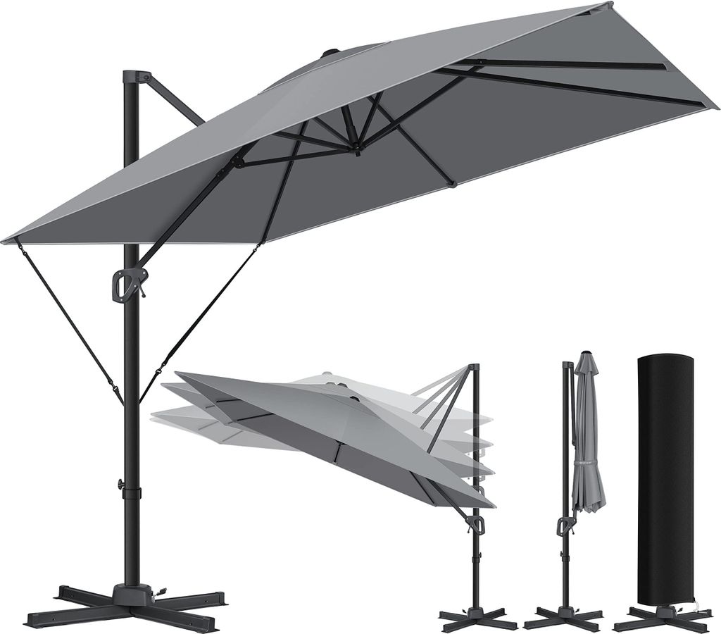 KESSER® Sonnenschirm Ampelschirm SUN XL 300 x 300 cm Inkl. Produktbild
