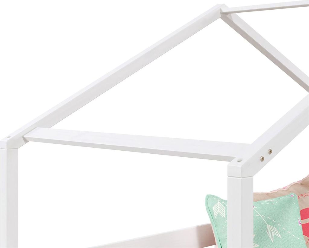 Hausbett RENA aus massiver Kiefer in weiß, schönes Produktbild 4