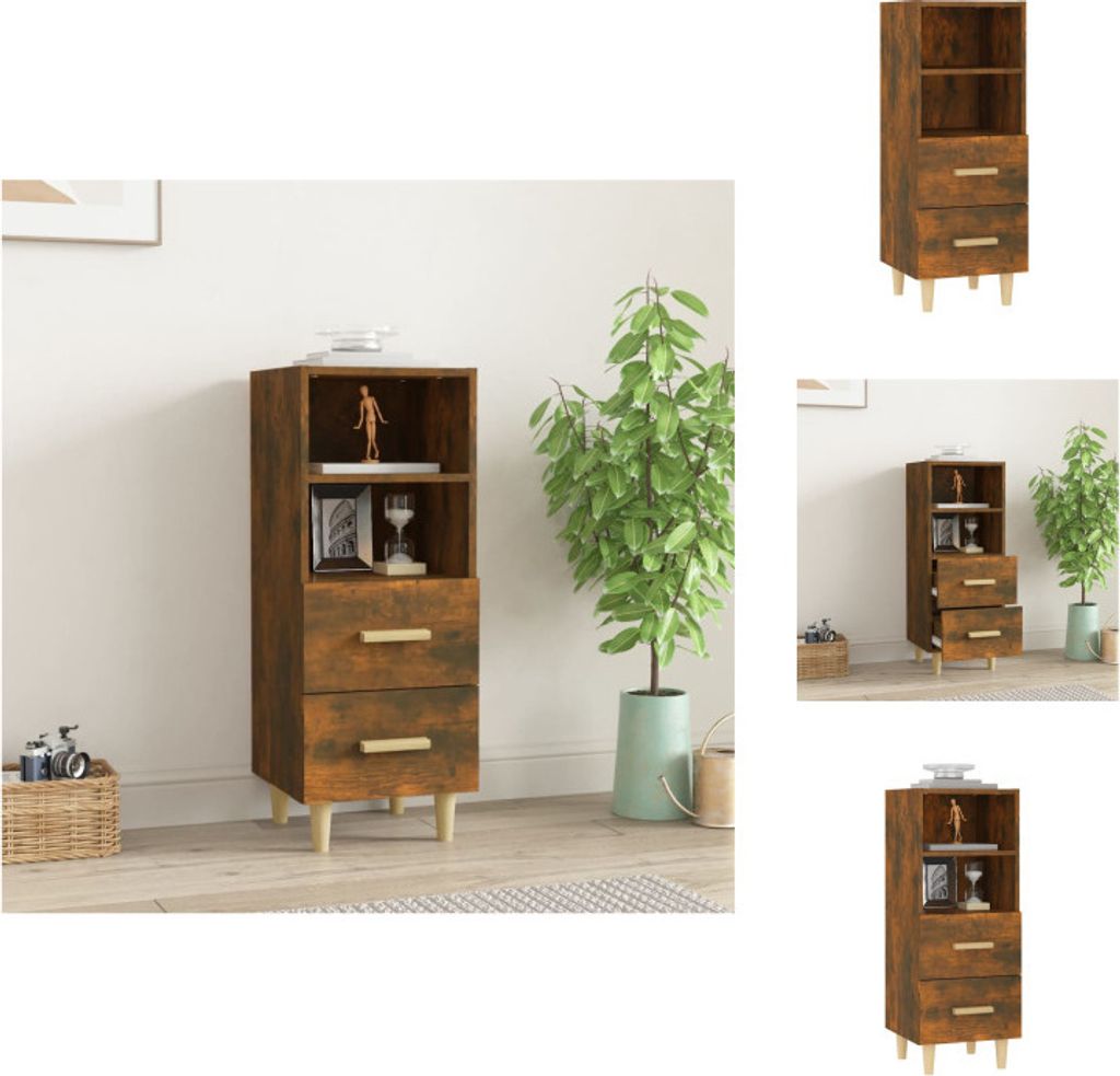 vidaXL Sideboard Räuchereiche 34,5x34x90 cm Holzwerkstoff - Sideboards