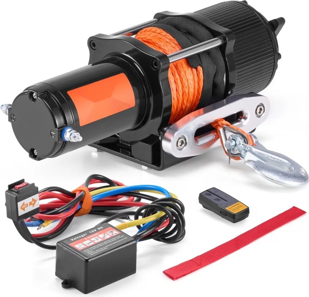 Treuil de remorquage 12V 2041 kg idéal pour dépannage ATV et remorques