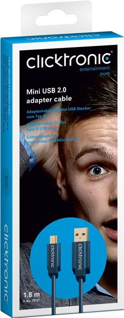 Clicktronic Casual Mini USB 2.0 Adapterkabel - Länge: 1,80 m