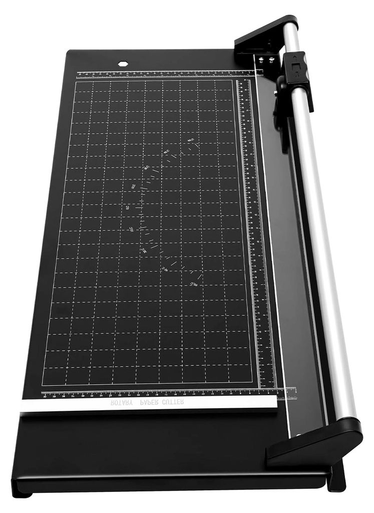 Papierschneider A4 mit 2 Klingen und Positionierungslineal, Schneidemaschine für Papier, 24 Zoll, Schwarz
