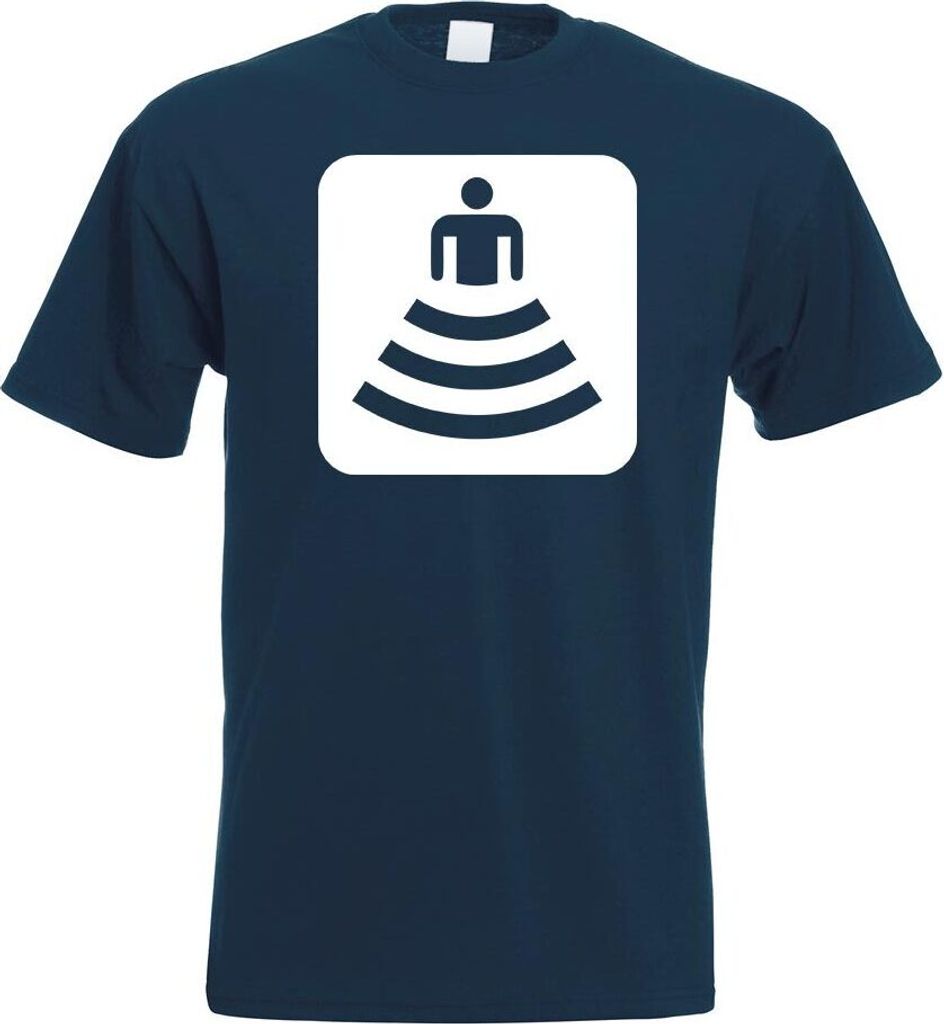 Kiwistar - T-Shirt - Navy - W-LAN Verbindung Piktogramme Herren Funshirt Bedruckt Design Sprüche Spruch Motive - mit Motiv Bedruckt - Funshirt Des...