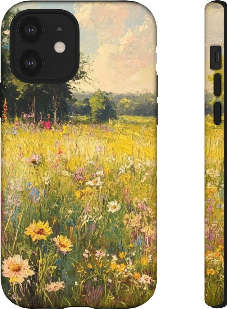 Blühende Sommerwiese im Sonnenlicht – Hülle Kompatibel mit iPhone 12