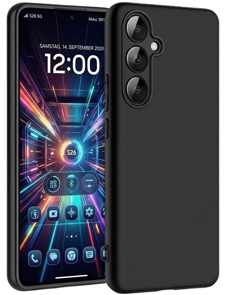 Silikon Hülle für Samsung Galaxy S26 Schutzhülle Matt Schwarz Backcover Handy Case