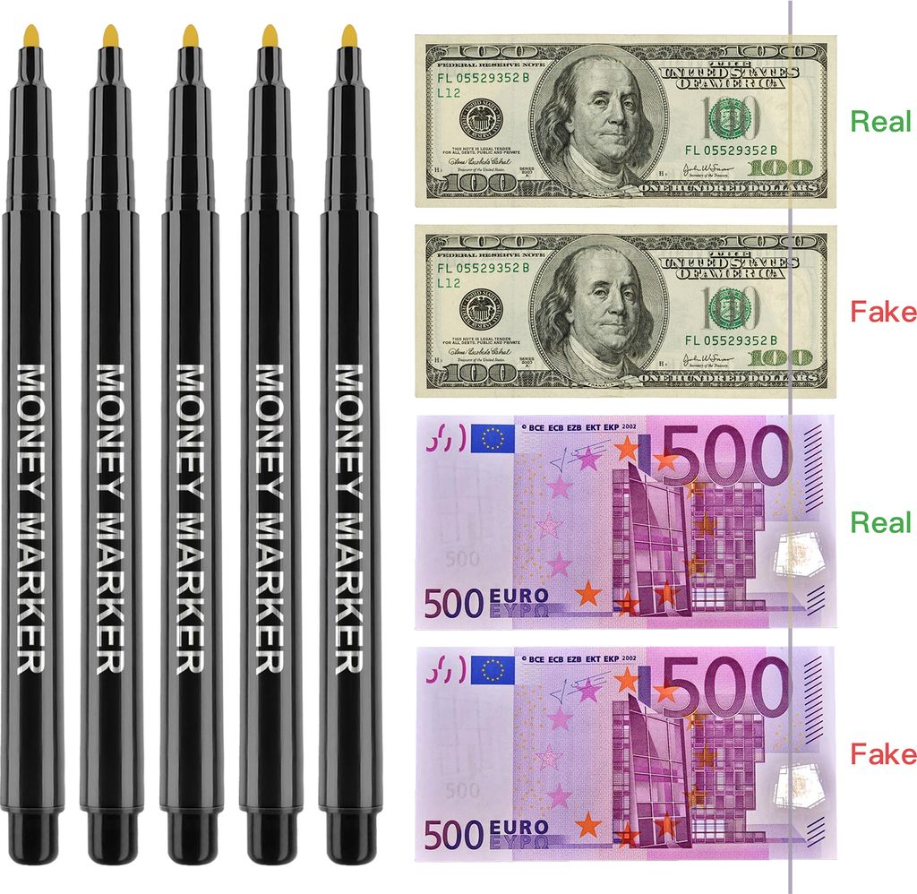 12 stücke Falschgeld Stift Gefälschte Geld Detektor Marker für EURO USD RMB und Anderen Ländern Bills Bargeld Check