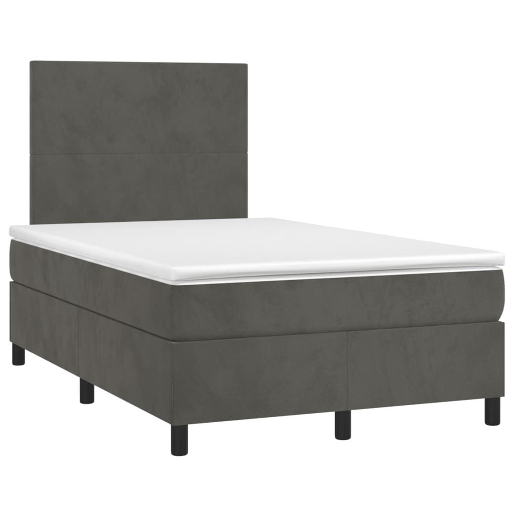 Maison Exclusive - Boxspringbett mit Matratze & LED Dunkelgrau 120x190 cm Samt