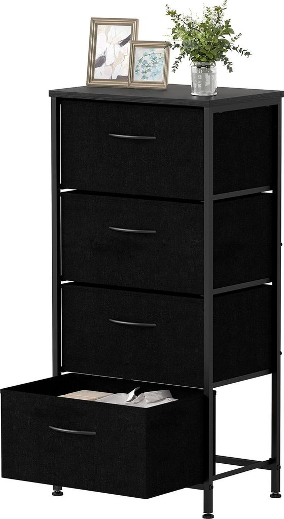 COSTWAY Cassettiera con 4 cassetti in tessuto, cassettiera Immagine del prodotto 