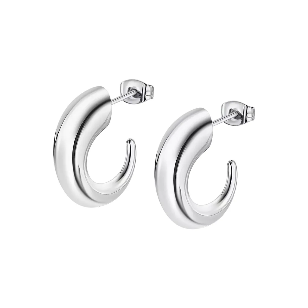 Boucles d'oreilles femme Lotus LS2350-4/1 style créoles argentées