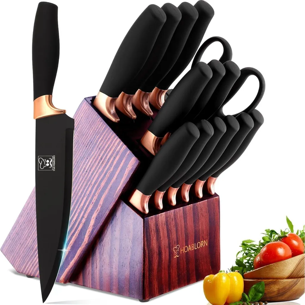 Set Coltelli Bistecca e Chef Chefhoablorn | 15 Pezzi per il tuo BBQ