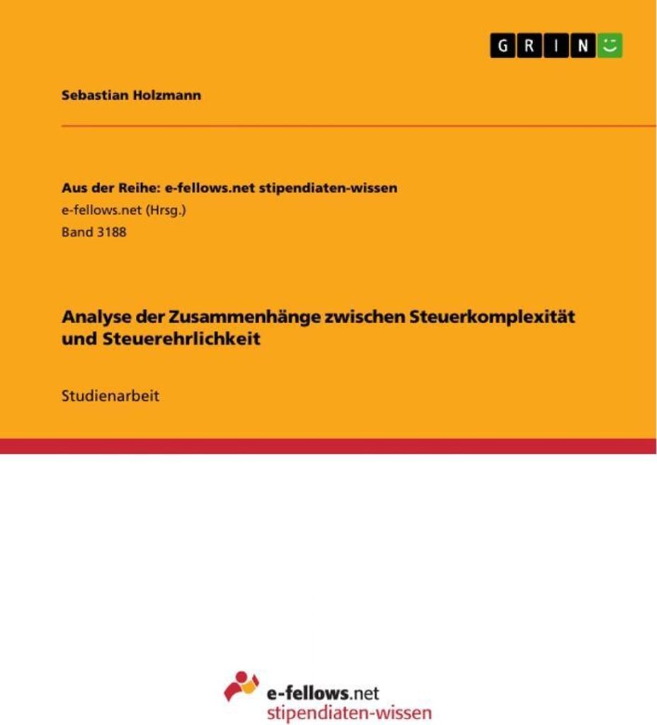 Analyse der Zusammenhänge zwischen Steuerkomplexität und Steuerehrlichkeit