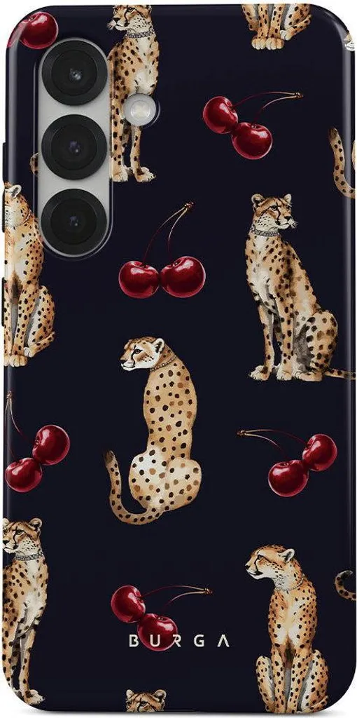 Étui de protection rigide Samsung S25 BURGA Cougar - Design chic luxe
