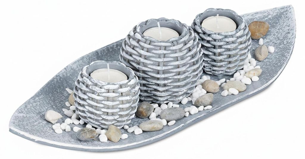 Relxdays Kerzen Deko, Kerzenschale, Dekokies, Flechtoptik Produktbild 