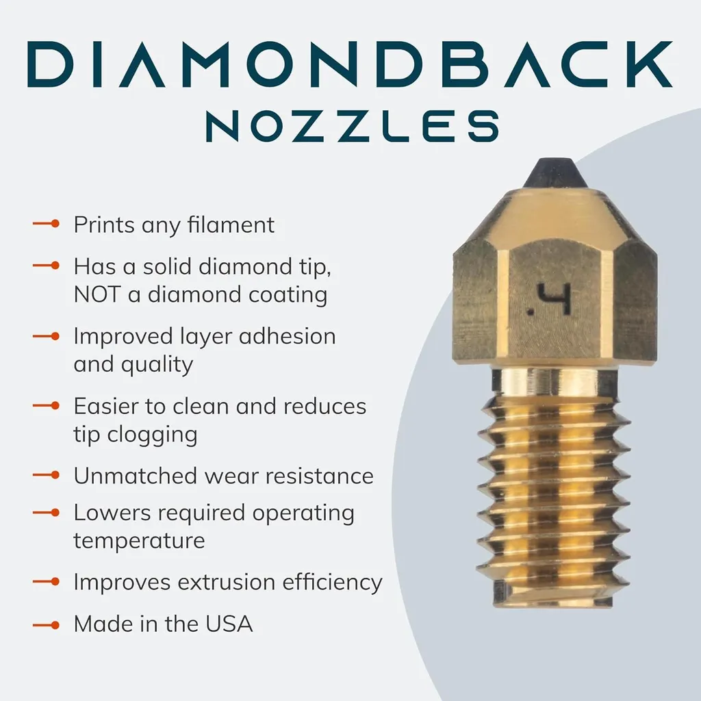 Buse de Précision E3D DiamondBack 0.4mm Creality Spider en Diamant - 2