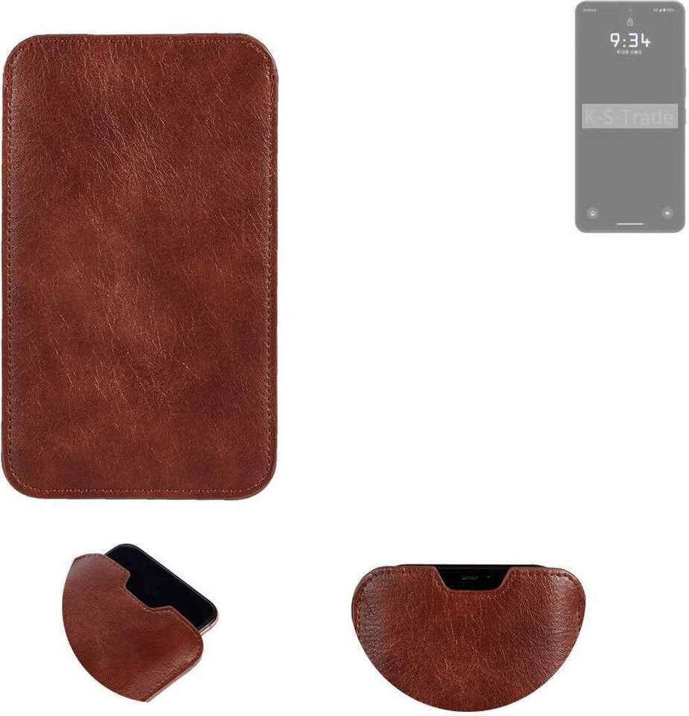 K-S-Trade Schutzhülle Handyhülle kompatibel mit Leica Leitz Phone 3 Handytasche Kunstleder Sleeve in braun