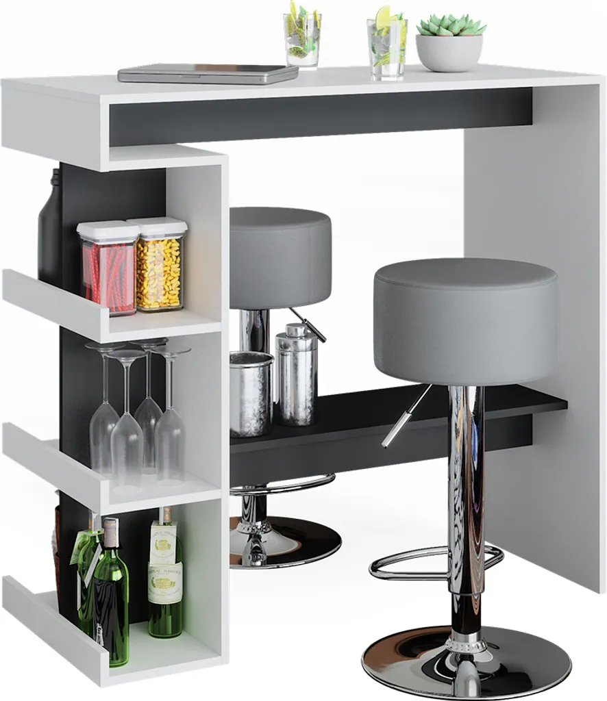Set de Bar Compact Vicco Dana Blanc 108x50 cm : Solution Petit Espace