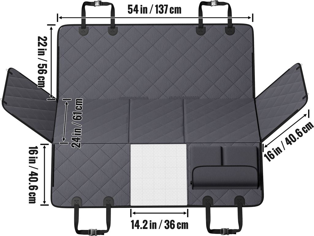 Costway Coprisedile auto per cani impermeabile e antigraffio, Copertura sedile antiscivolo per cani con finestre in rete Nero Costway Coprisedile auto per cani impermeabile e antigraffio, Copertura sedile antiscivolo per cani con finestre in rete Nero