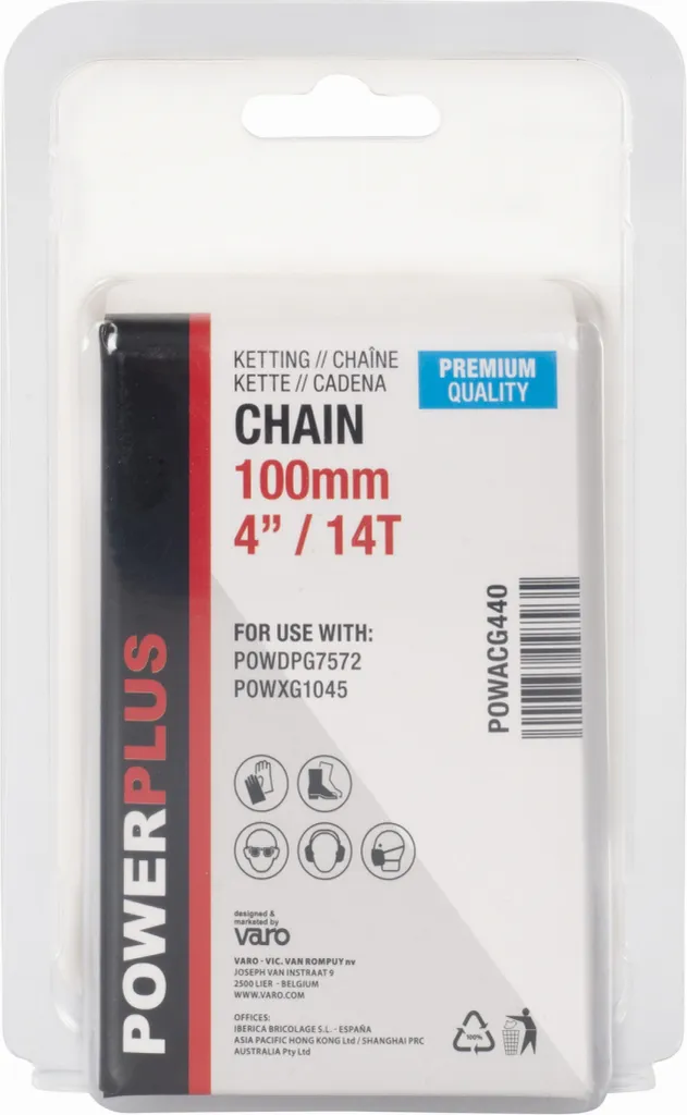 Powerplus Catena per Motosega 4 Pollici 100mm 28T Premium - Taglio Netto