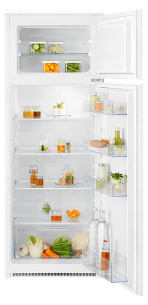 Electrolux Einbau Doppeltür - Kühlautomat / 1446 mm / 218 L / LowFrost – weniger Eisbildung / Schlepptür KTS5LE14S Frontansicht geöffnet