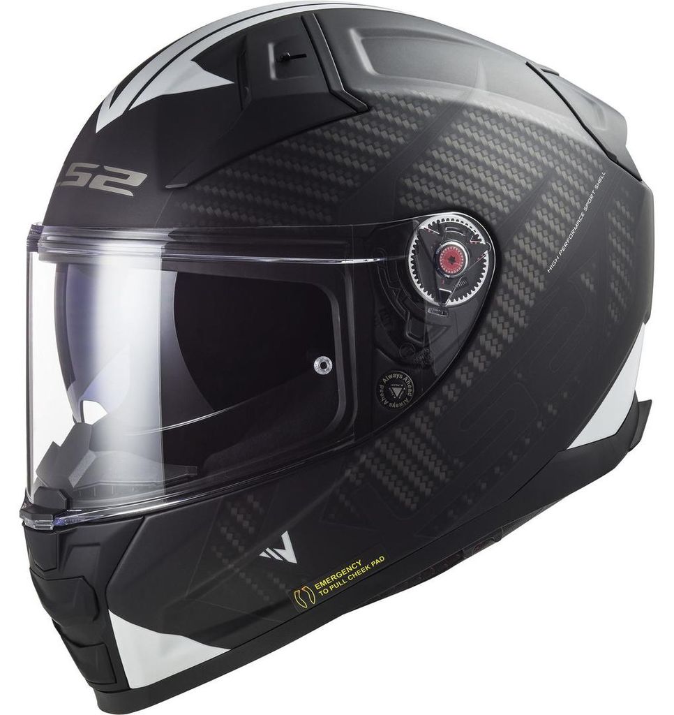 LS2 FF811 Casco Vector II Splitter, nero/bianco, M (57/58) Immagine del prodotto 