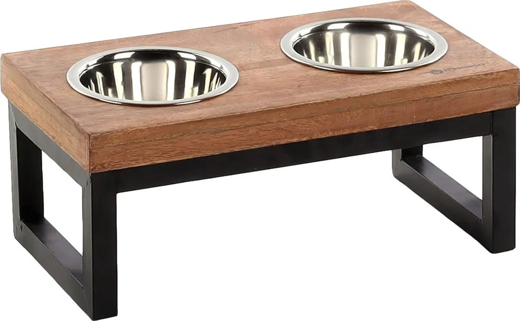 Double Gamelle Inox avec Support Tommy Flamingo 35,5 cm pour Petits Animaux