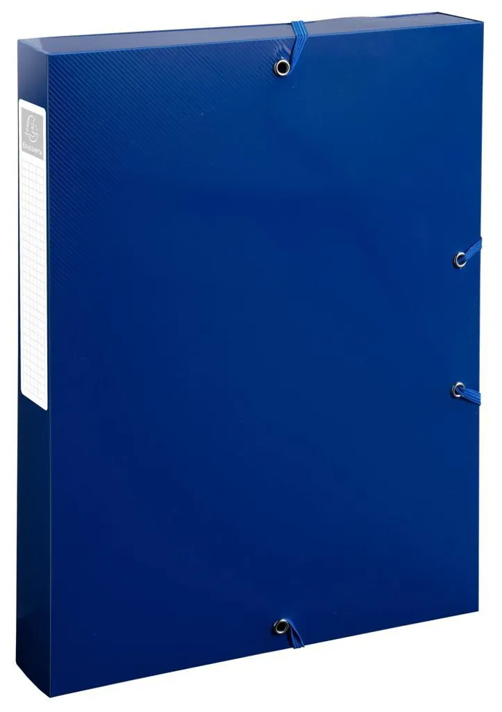 Exacompta 59142E Chemise à Élastique A4 Bleu Marine Dos 40mm Rigide