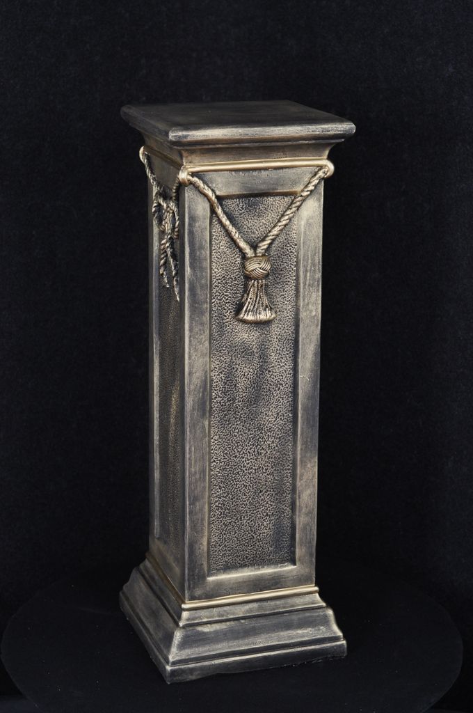 Säule Mäander Style Beistelltisch Marmoriert Dekosäule 75 cm Griechische Antik Retro Rokoko Säule Barock Blumenständer Podest Handbemalt