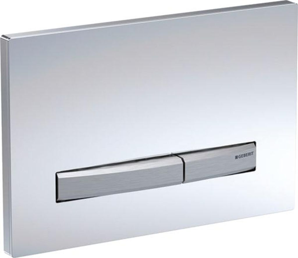Geberit Sigma50 Betätigungsplatte für 2-Mengen-Spülung, Metallfarbe verchromt, eckig, 115.788.JV.2