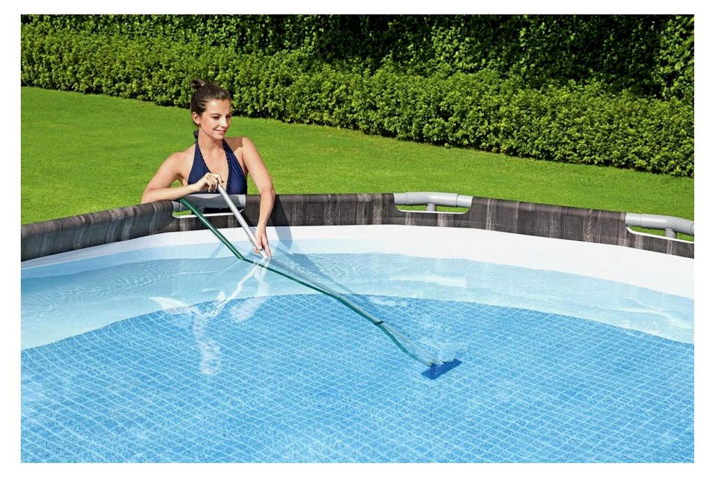 Basis-Set zur Poolpflege mit Venturi-Sauger und Kescher für Poolgrößen bis 396 cm, blau, 15 x 3 x 203 cm