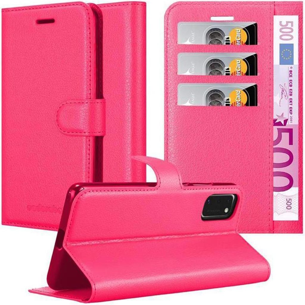 Cadorabo Hülle für Samsung Galaxy A41 Schutz Hülle in Pink Handyhülle Etui Case Cover Magnetverschluss