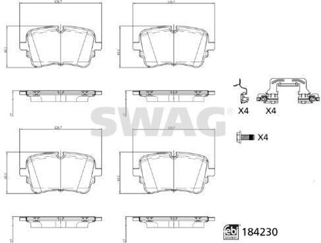 SWAG Bremsbeläge Satz Hinten Bremsklötze für VW Touareg (CR7) 33 10 9320