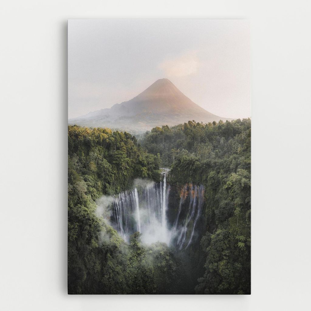 ARTHUB Leinwandbild 20x30 cm, Vulcano Waterfall | Wohnzimmerdekoration, Hängende Bilder, Wanddekoration, Heimdekoration, Landschaften, Wasserfälle