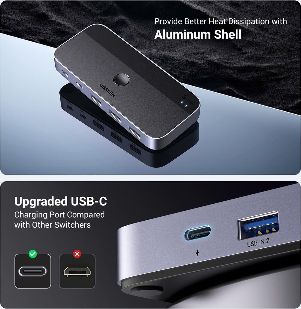 HUB - adaptér - CM662 USB 3.0 Switch 2 v 4 + 2x USB-A kabel Obrázek produktu 21