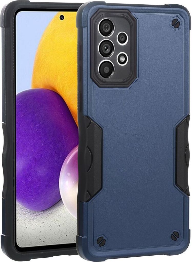 Mobigear Non-slip Armor Samsung Galaxy A73 Hülle Hardcase Backcover Stoßfest - Blau