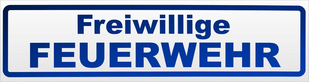 Kiwistar Freiwillige Feuerwehr Magnetschild Schild magnetisch - 30cm Blau - reflektierend - Magnetfolie für Auto PKW Kfz