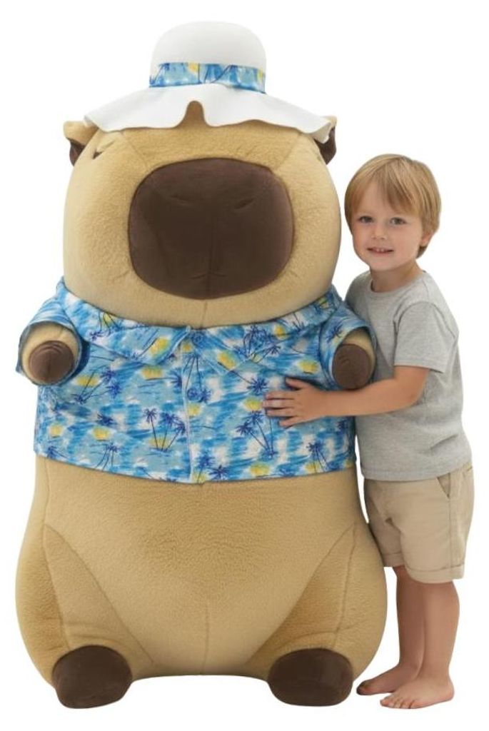 Grande mascotte Coussin en peluche Jouet Vacances Capybara Image du produit 