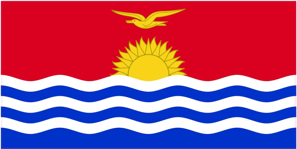 WANDTATTOO Sticker Fahne Flagge Aufkleber Kiribati 80 x 40cm - Dekoration für Kinderzimmer Schlafzimmer Wohnzimmer Küche Badezimmer
