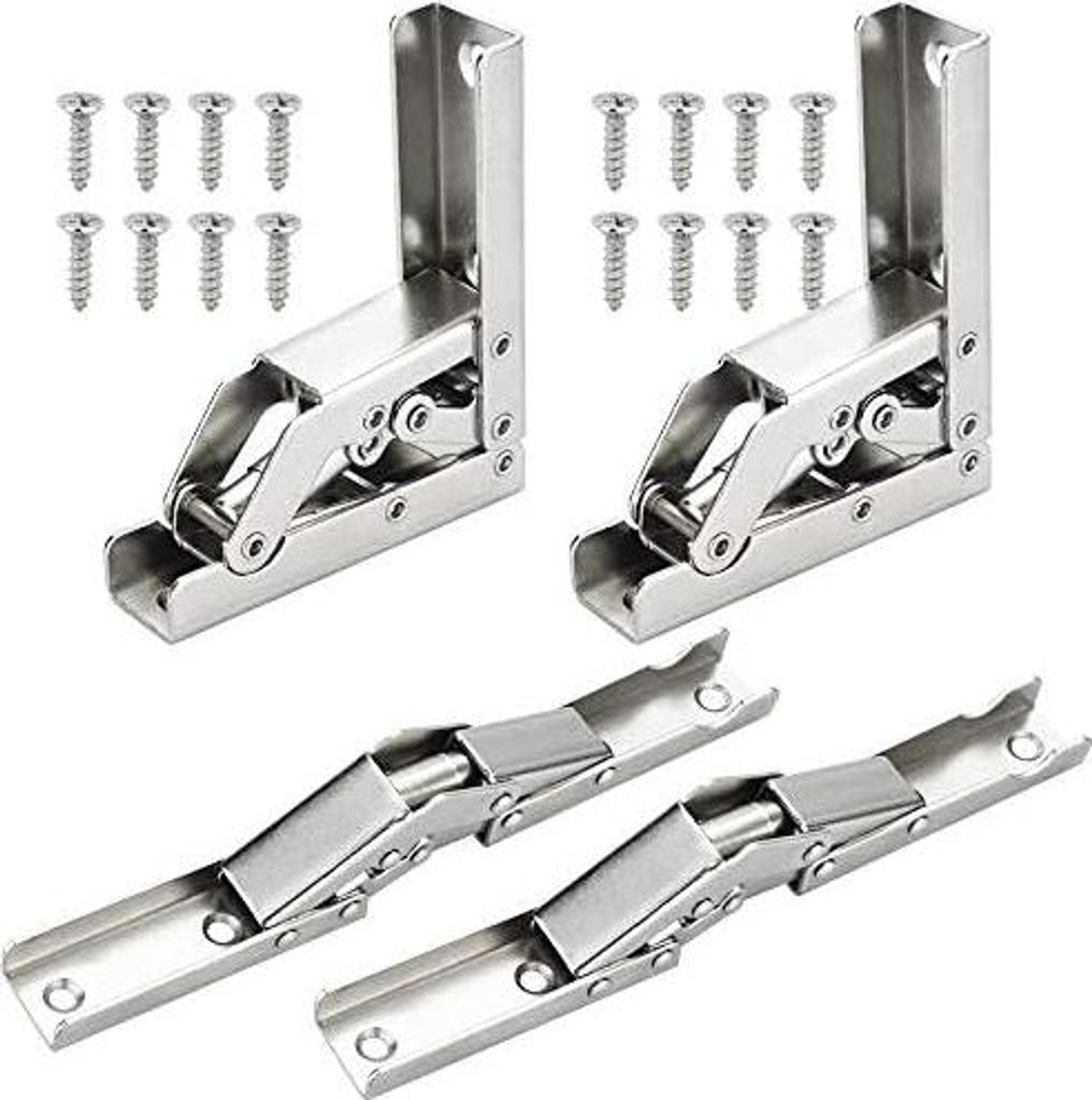 4 Stücke Regal Scharnier Edelstahl Klappscharnier Versteckte Möbel Scbnarnier 90/180? Schrank Scharniere Tischhalter Scharnier Klappbare Regalhal...
