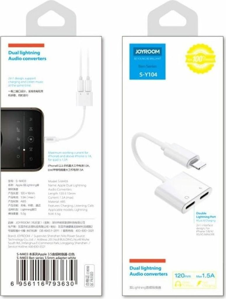 Joyroom Adapter Lightning Kopfhörersplitter - 2x Lightning Produktbild 4