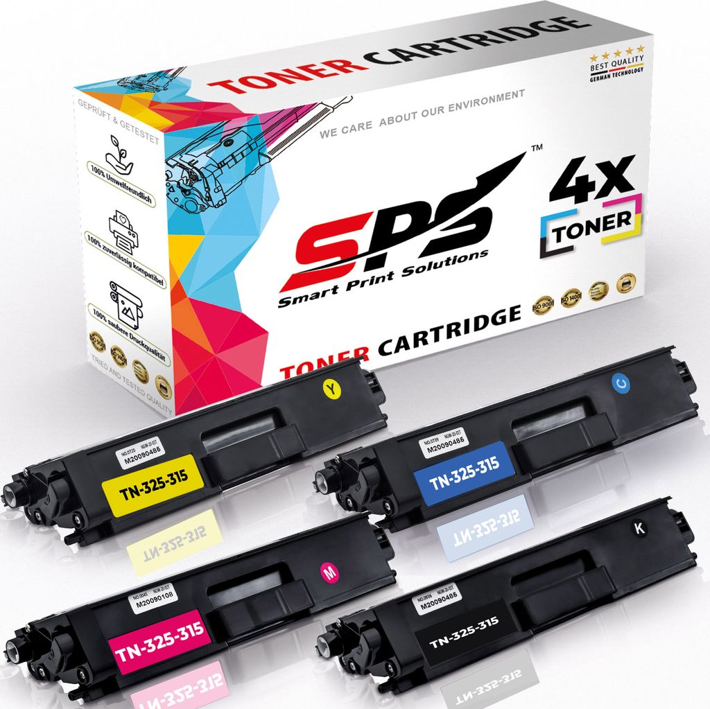 4x Toners TN-325BK TN-325C TN-325Y TN-325M kompatibel für Brother MFC-9970CDW