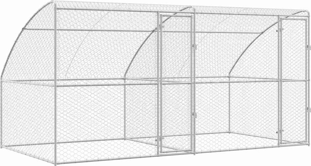vidaXL Hundekäfig 2 pcs Silber 4 x 2 x 2 m Verzinkter Stahl