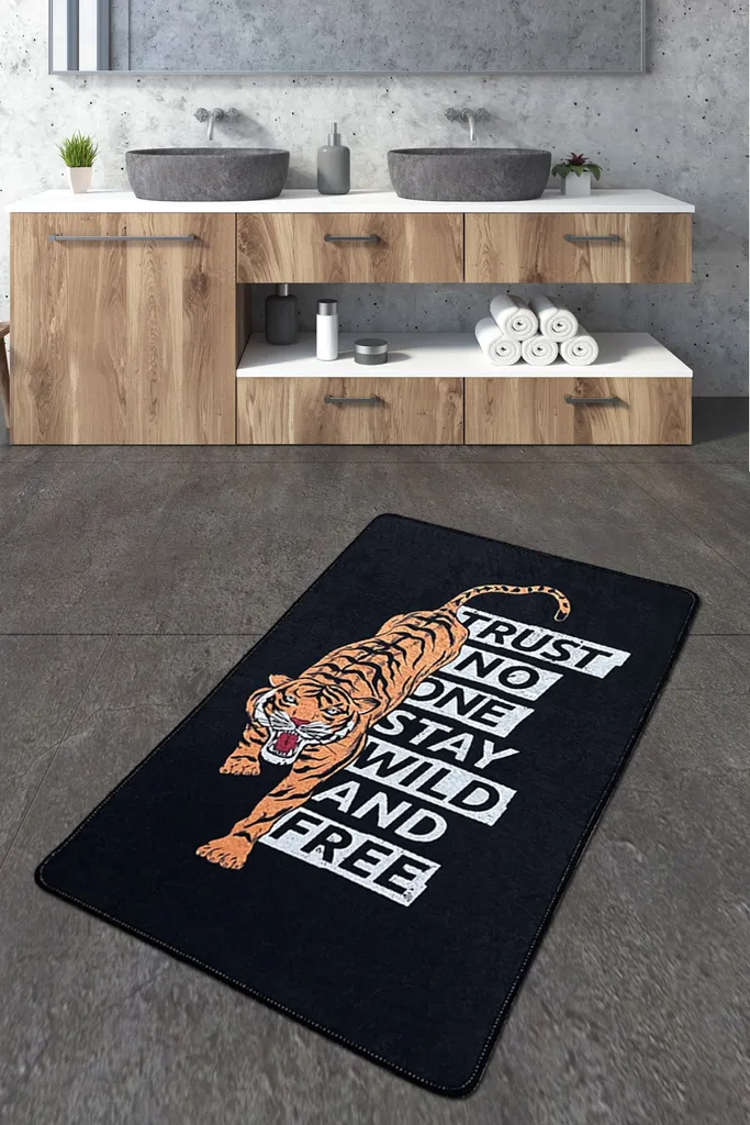Tapis de bain 100% polyester multicolore 700g/m² modèle Trust CHL5124