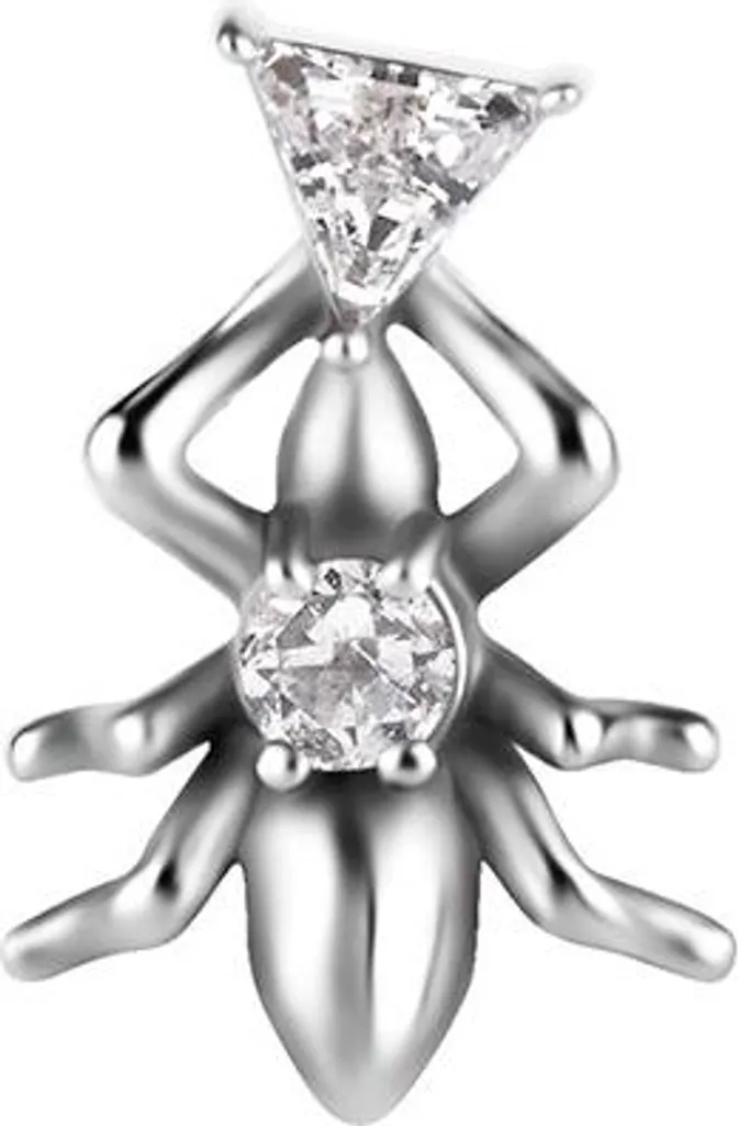 Pendentif hélix CoCr avec zircone 6 mm argenté système Push-In pratique