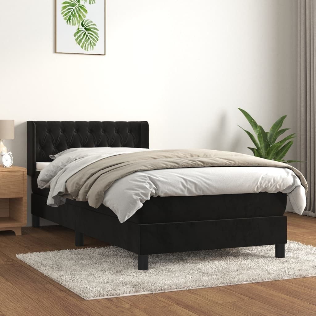 Maison Exclusive - Boxspringbett mit Matratze Schwarz 90x190 cm Samt