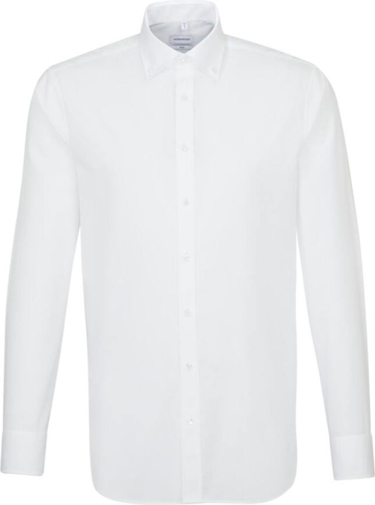 Seidensticker BUSINESS Herren Hemd Langarm Button-Down Slim Weiß 42