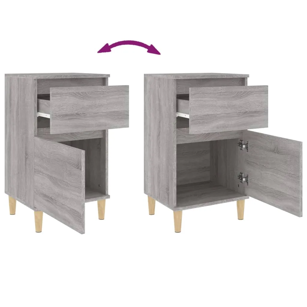 Tables de nuit Gris Sonoma 40x35x70 cm - Rangement vertical compact - 10